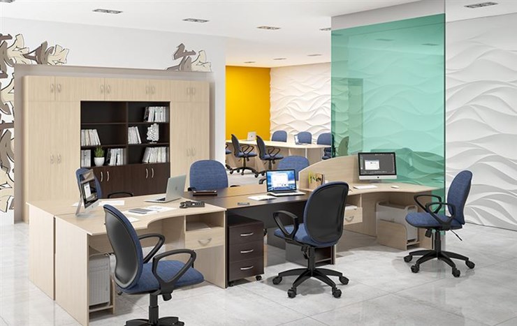 Офисный набор мебели SIMPLE с эргономичными столами и шкафом в Нижнекамске - изображение 5